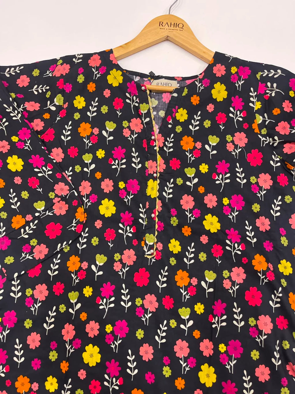 2 Piece - Black Floral Print