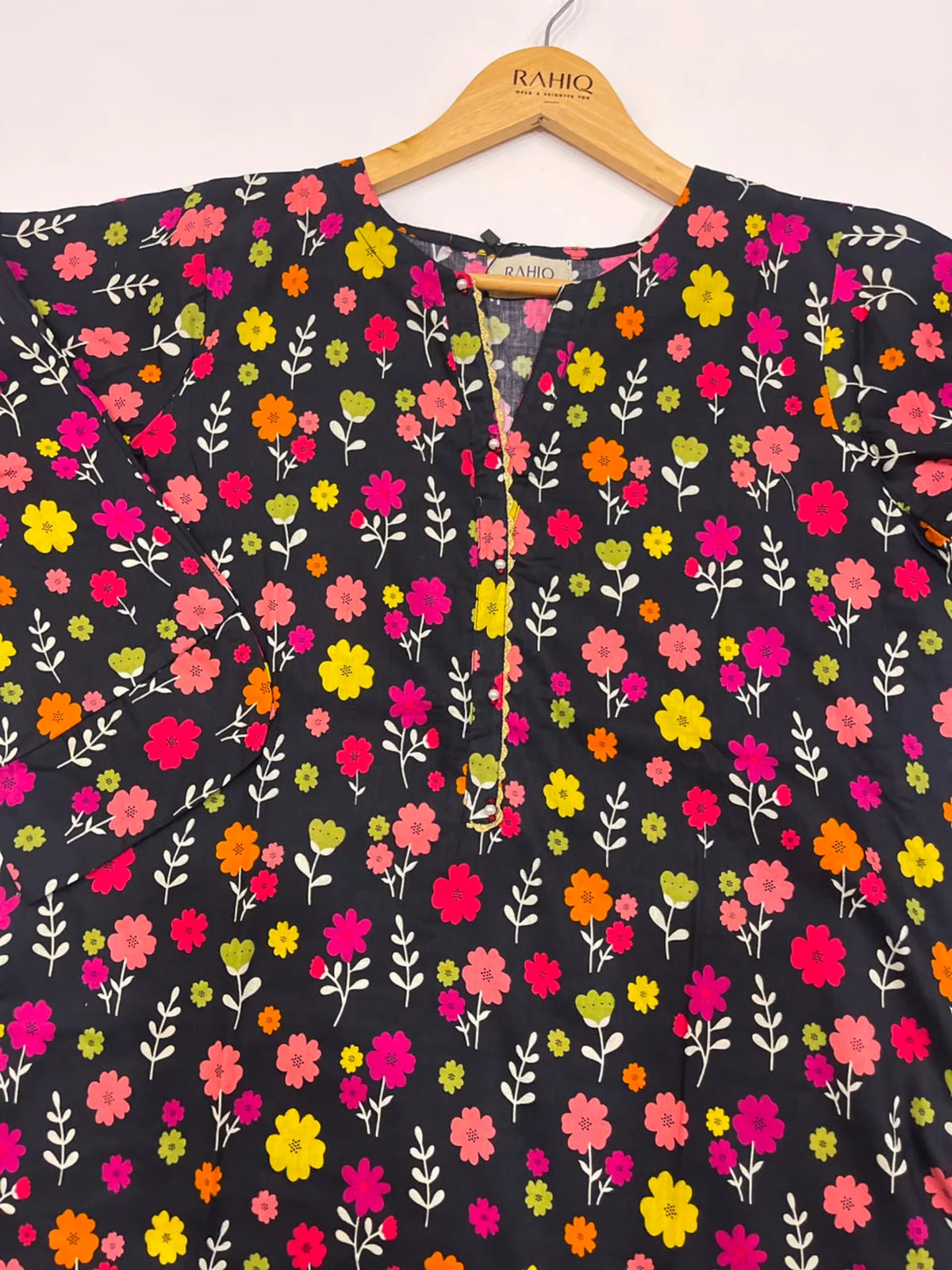 2 Piece - Black Floral Print