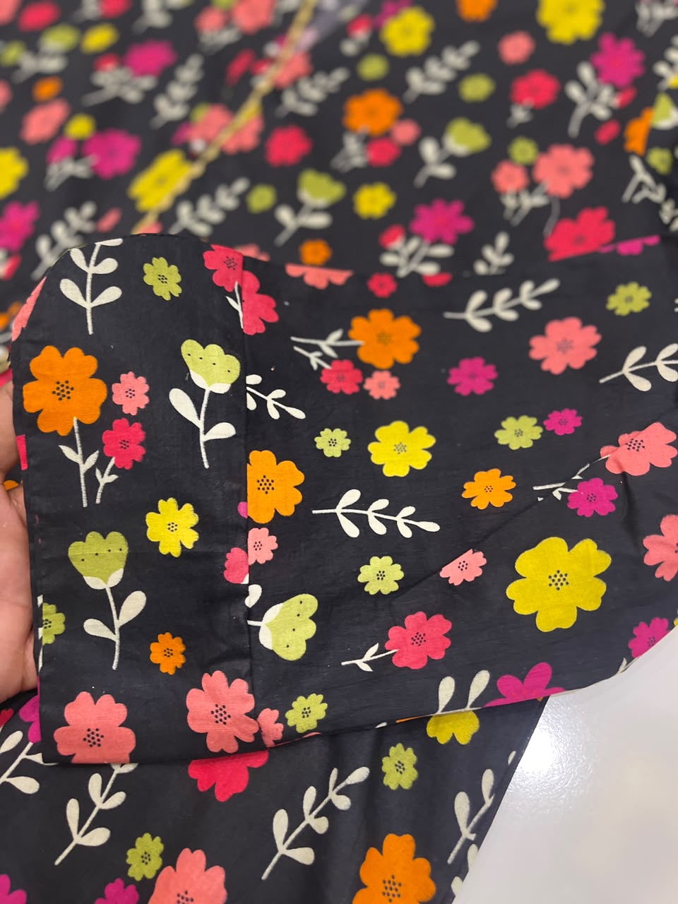 2 Piece - Black Floral Print