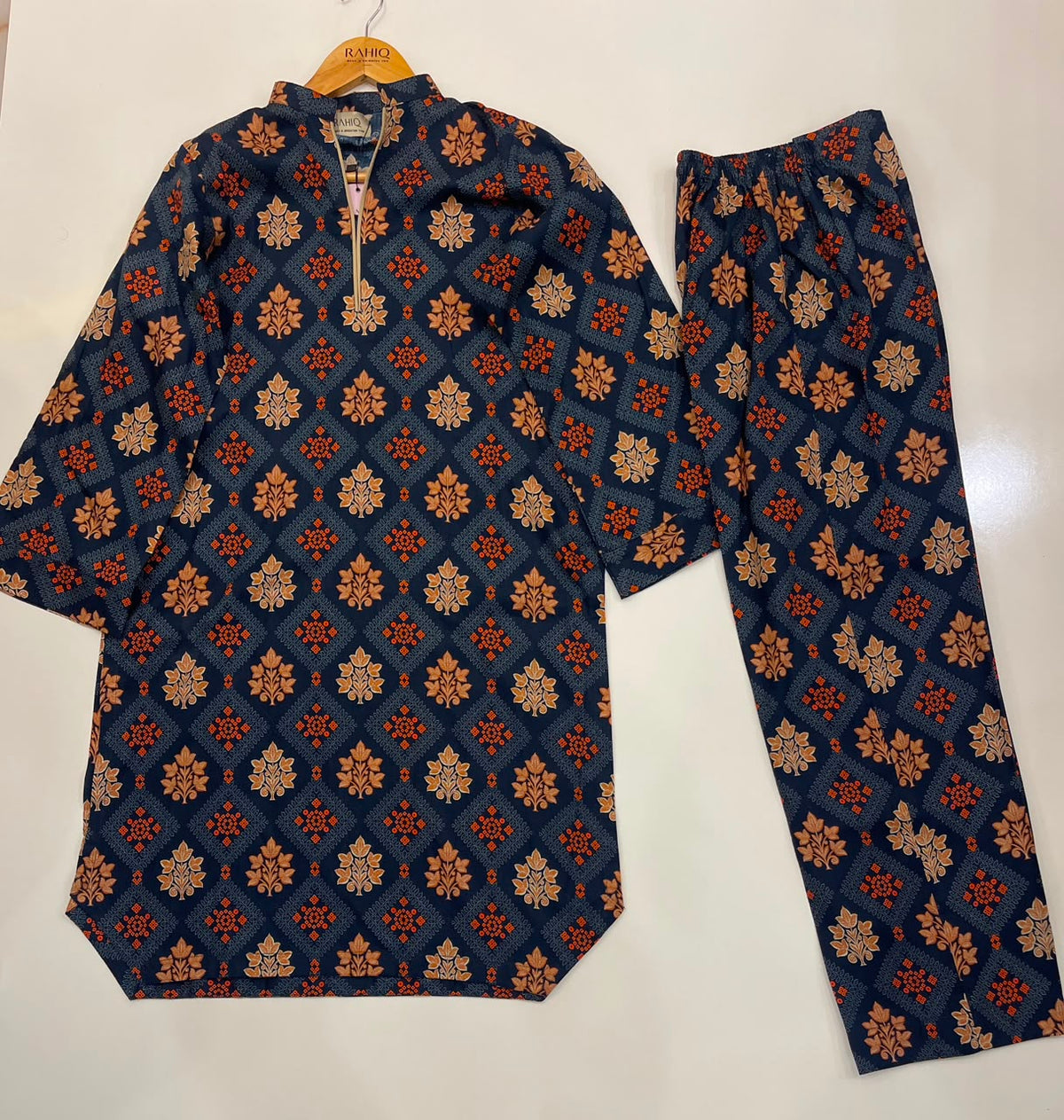 2 Piece - Navy Blue Printed