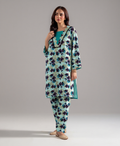 2 Piece - Aqua Blue Floral Printed