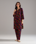 2 Piece - Black Floral Print